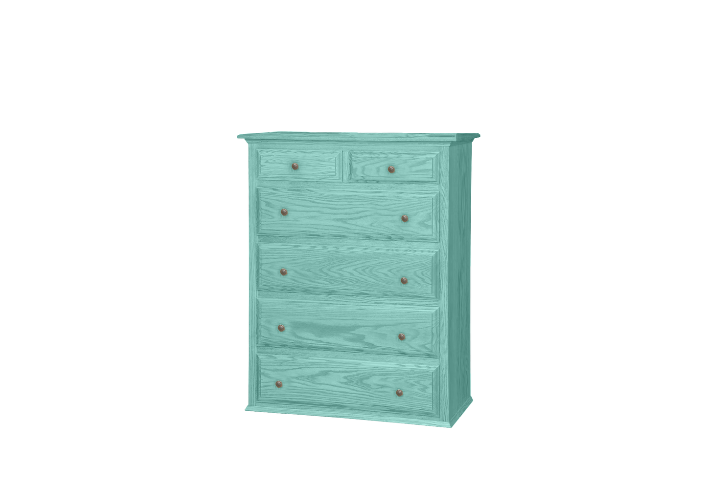 Classic Oak Solid Wood 6 Drawer Chest