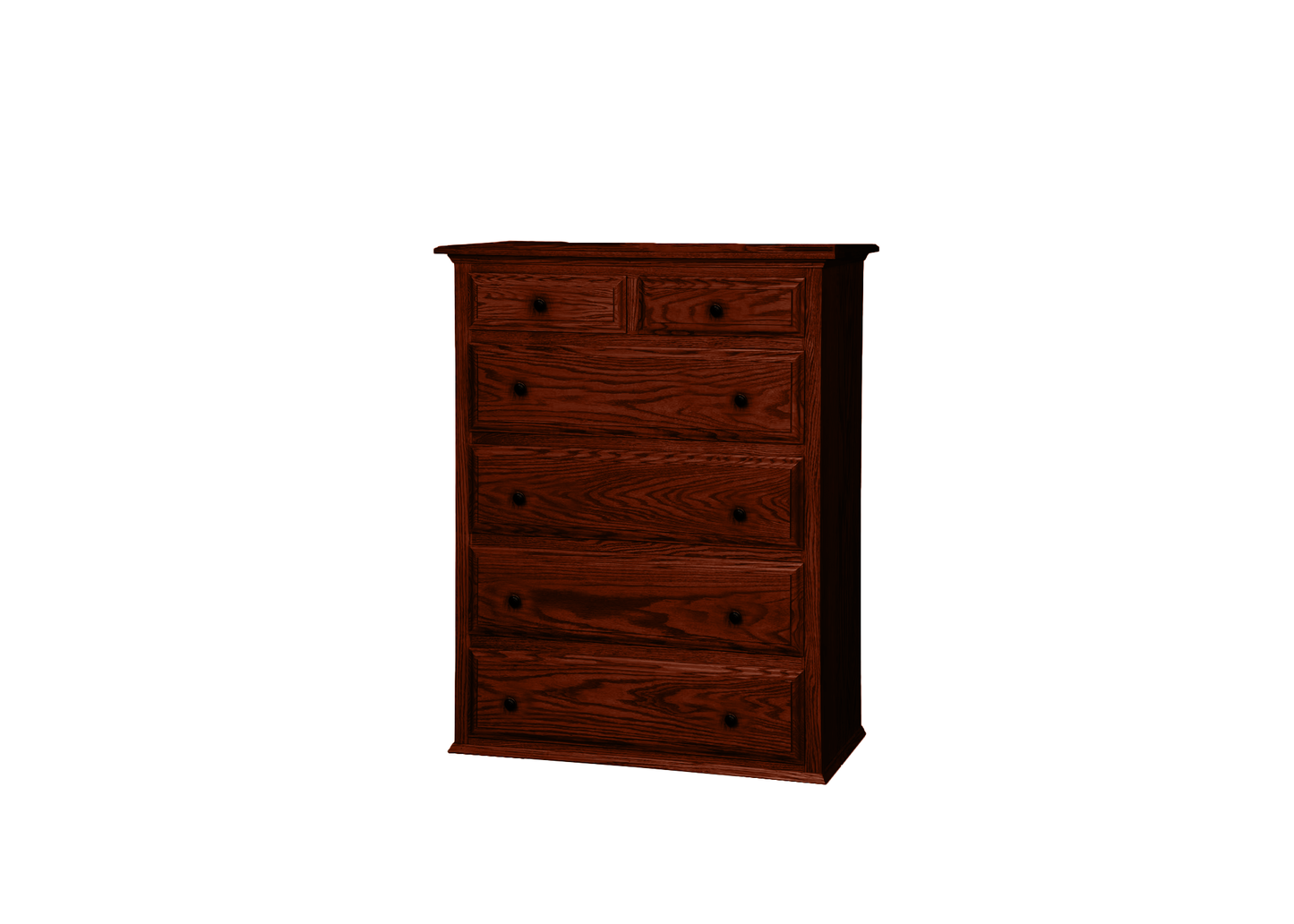 Classic Oak Solid Wood 6 Drawer Chest