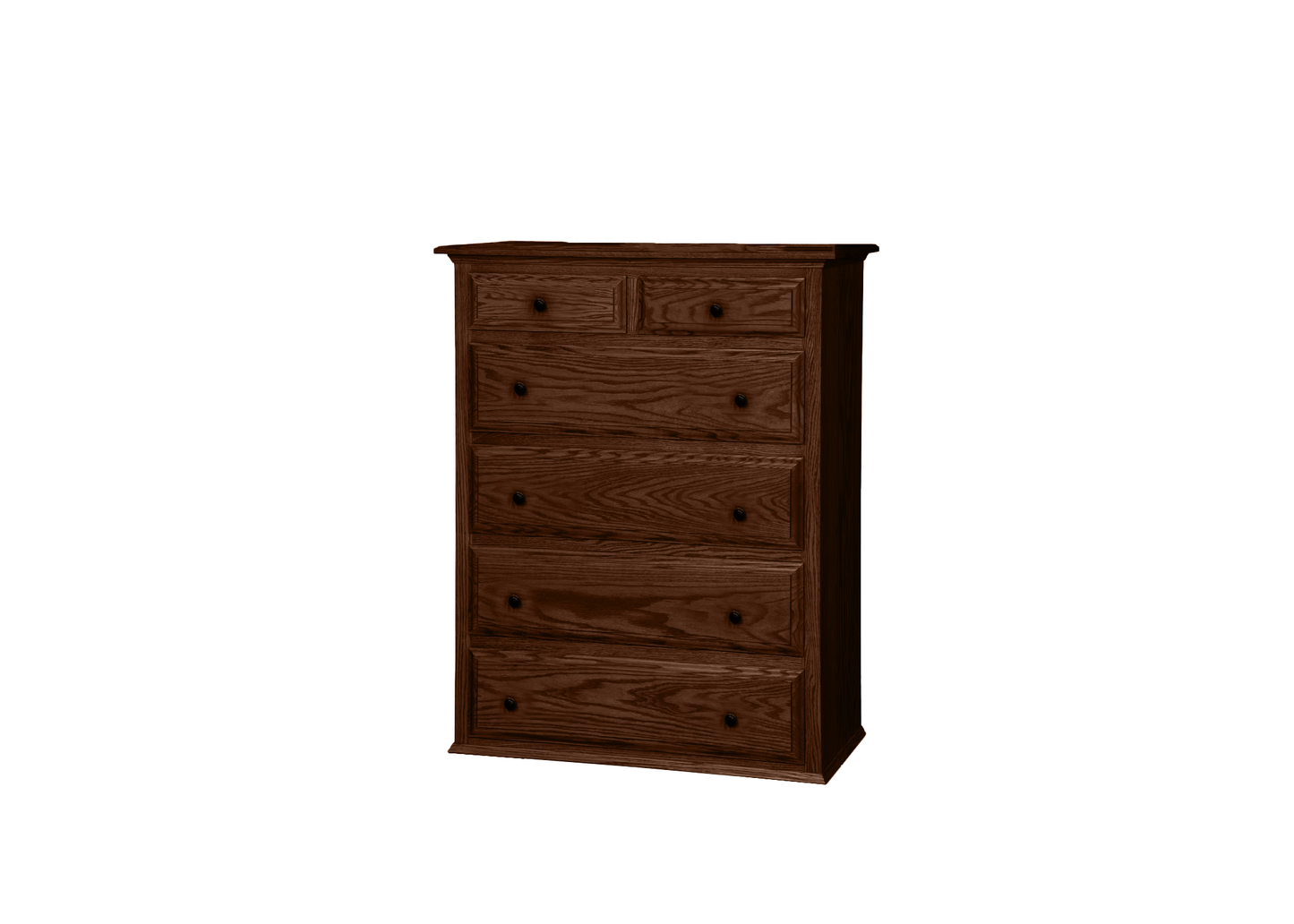 Classic Oak Solid Wood 6 Drawer Chest