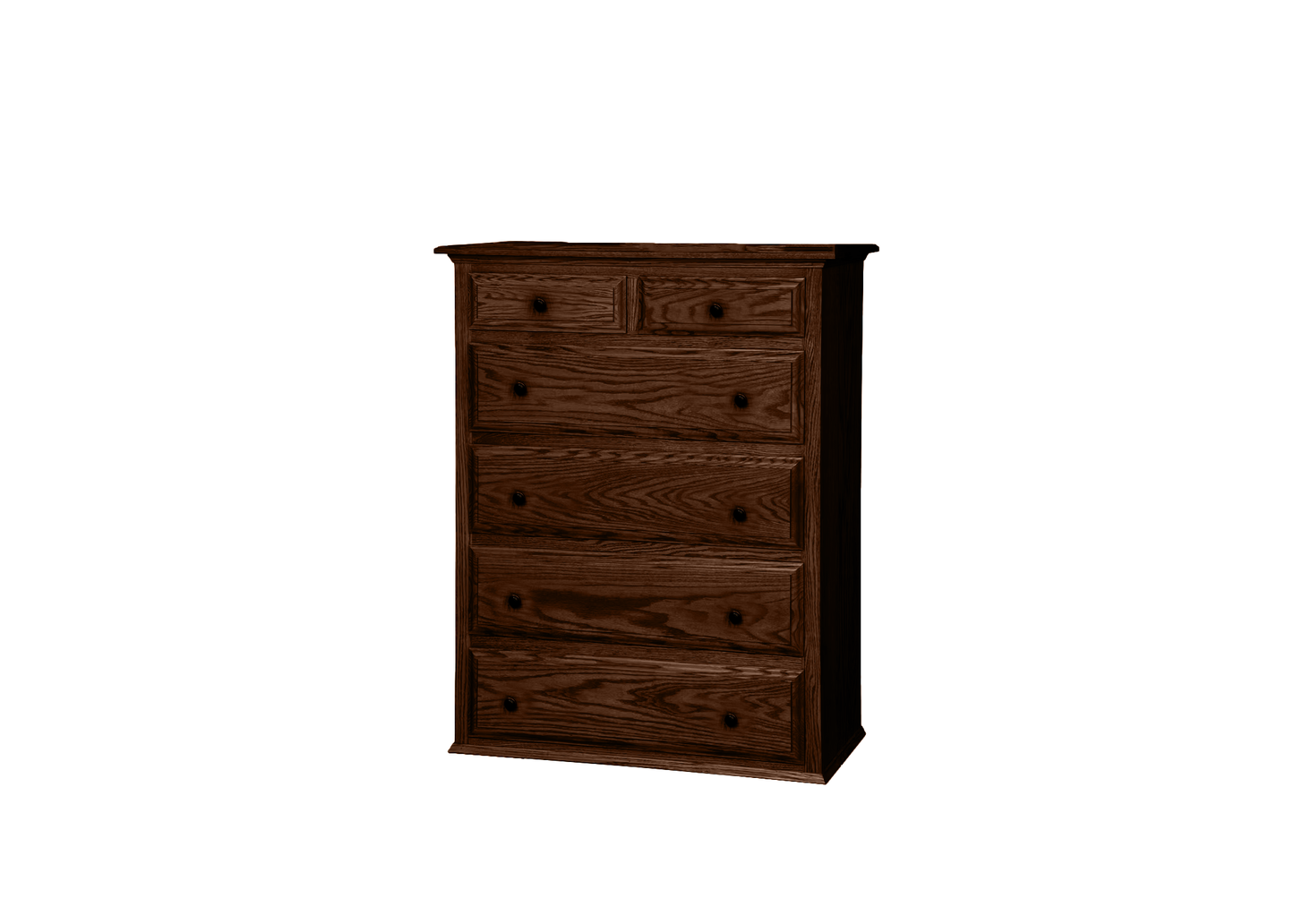 Classic Oak Solid Wood 6 Drawer Chest