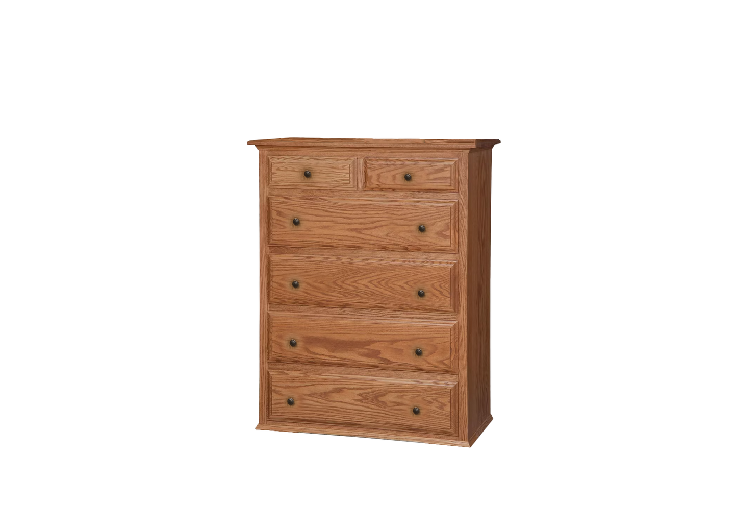Classic Oak Solid Wood 6 Drawer Chest