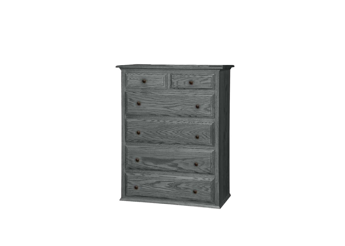 Classic Oak Solid Wood 6 Drawer Chest