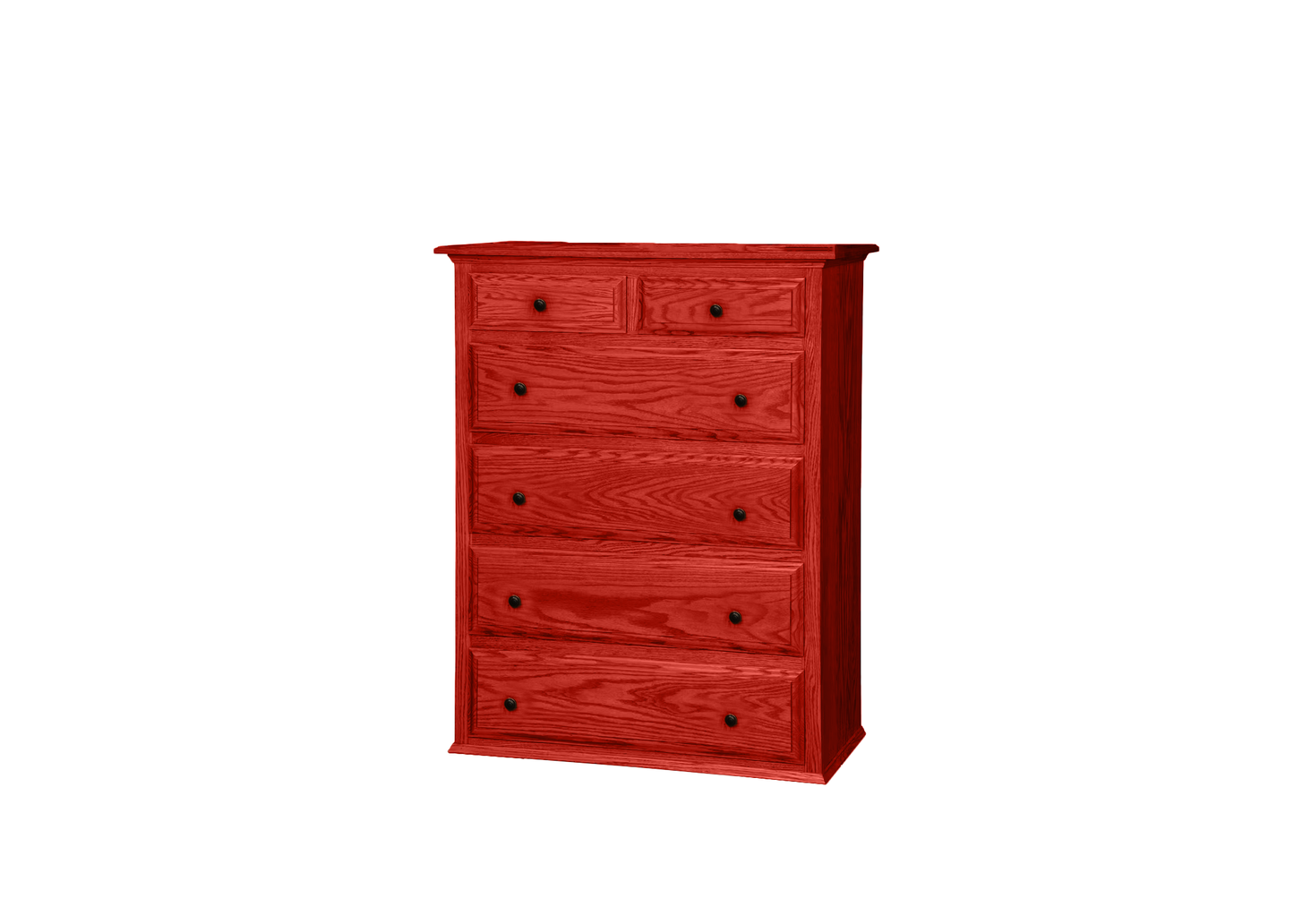 Classic Oak Solid Wood 6 Drawer Chest