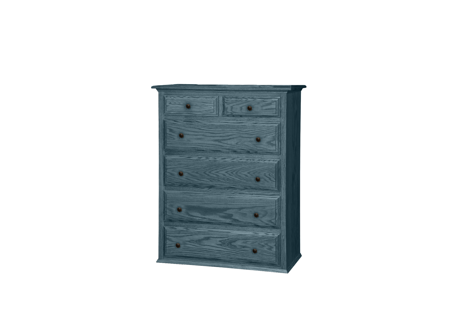 Classic Oak Solid Wood 6 Drawer Chest