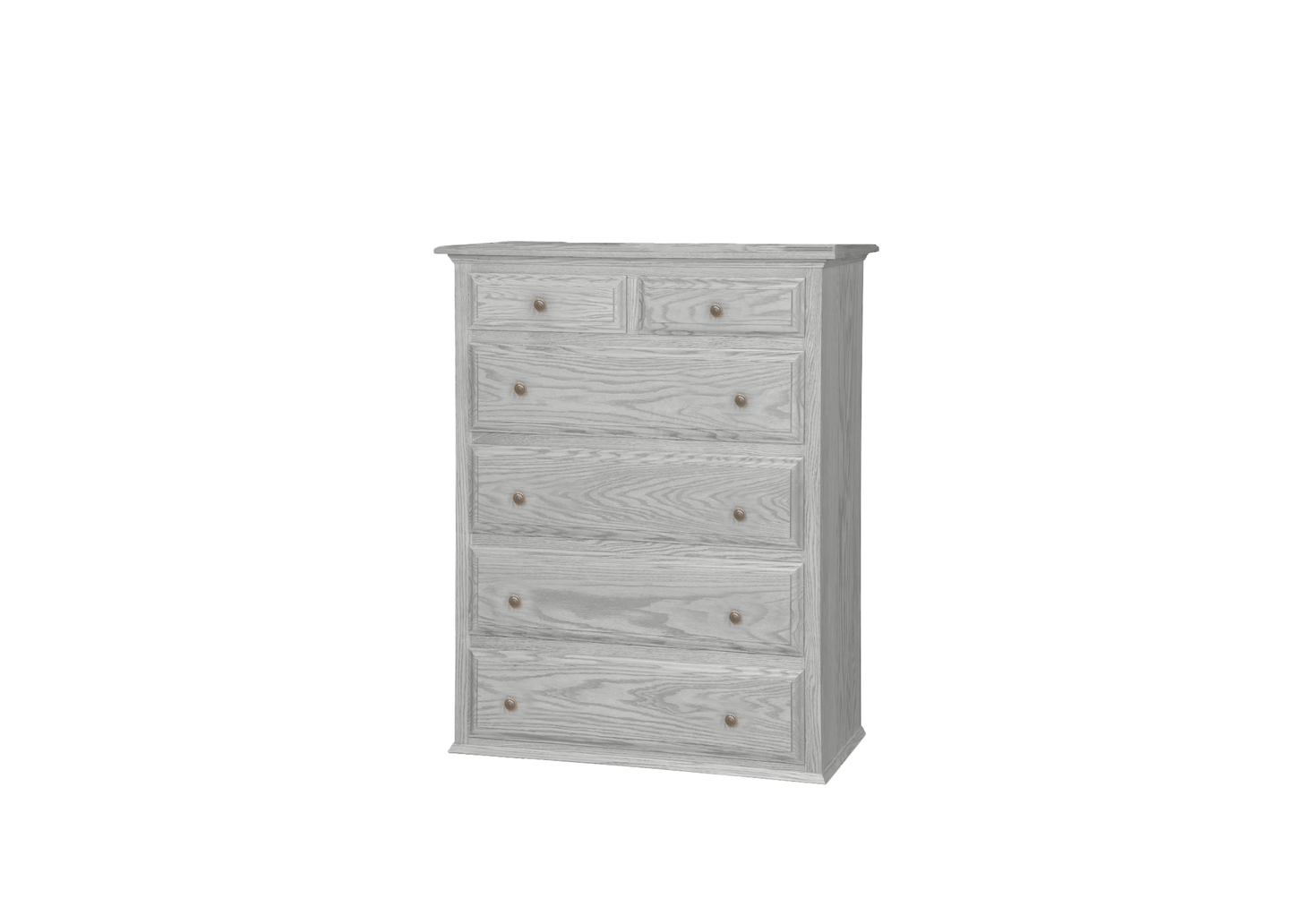 Classic Oak Solid Wood 6 Drawer Chest