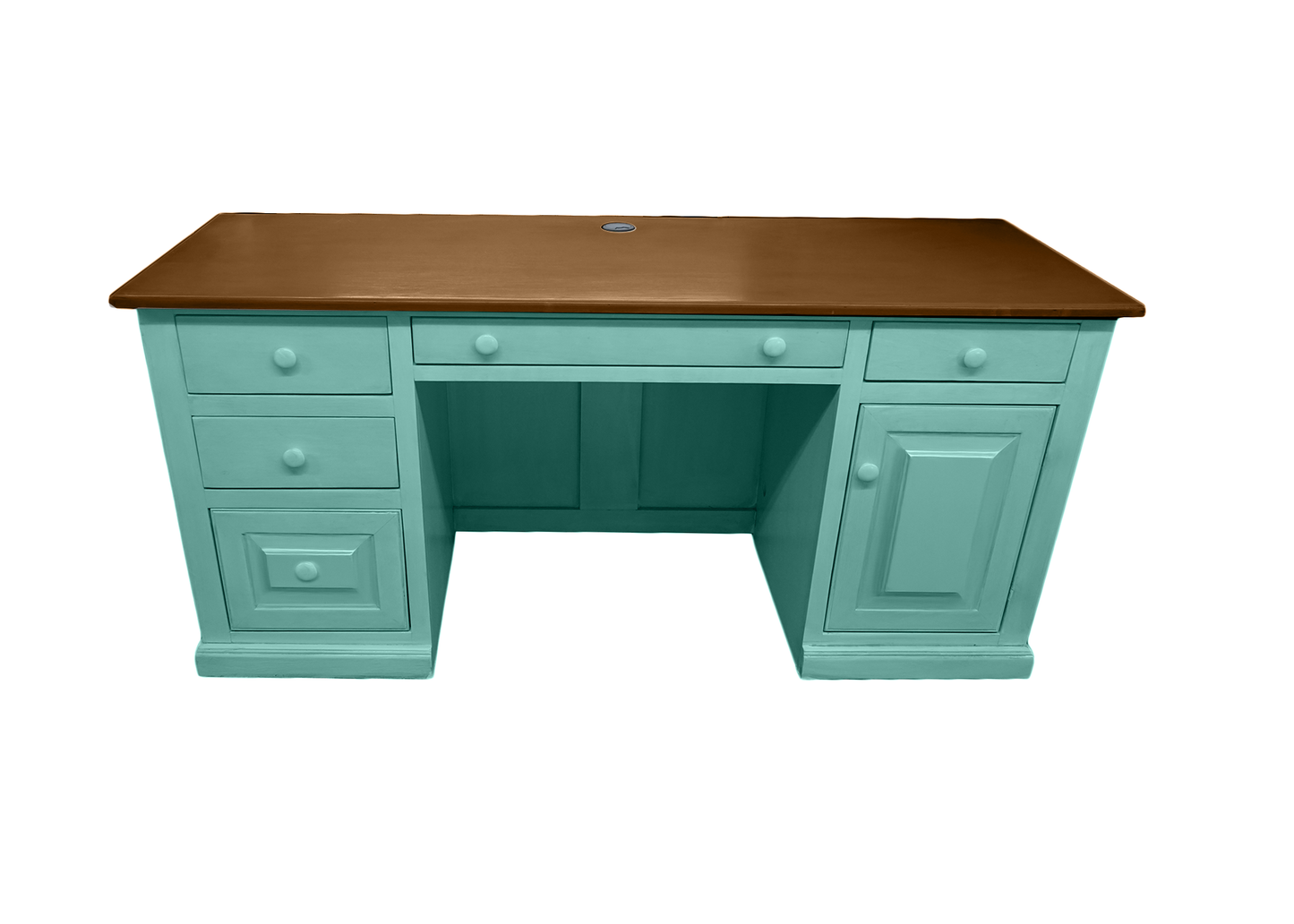 Traditional Solid Wood Executive Desk with CPU Storage
