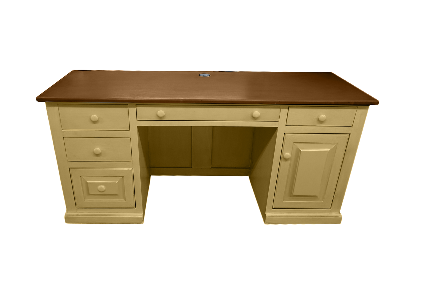 Traditional Solid Wood Executive Desk with CPU Storage