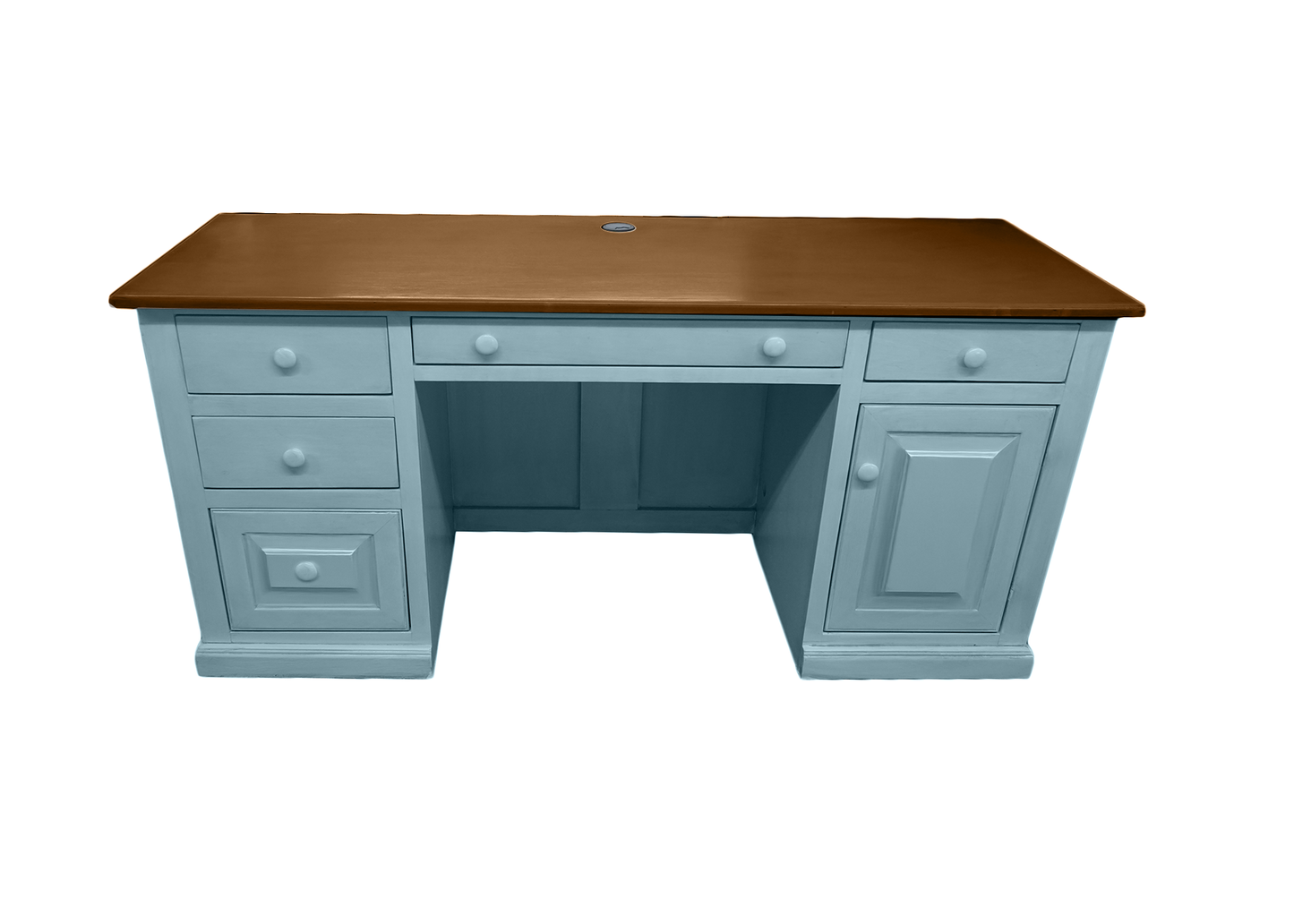 Traditional Solid Wood Executive Desk with CPU Storage