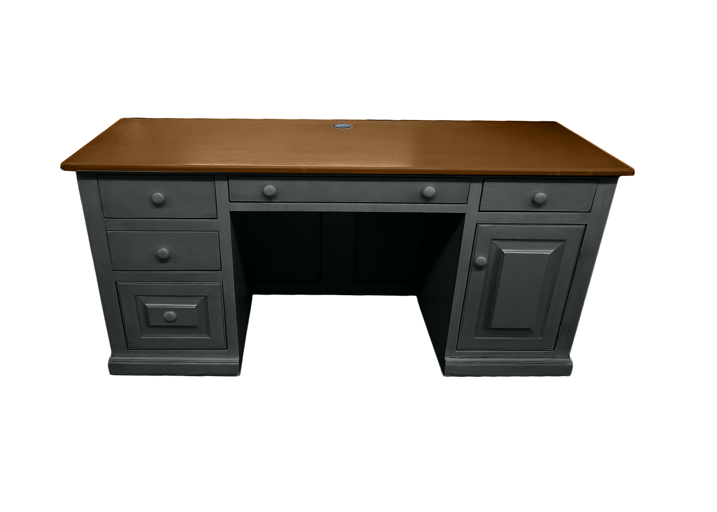 Traditional Solid Wood Executive Desk with CPU Storage