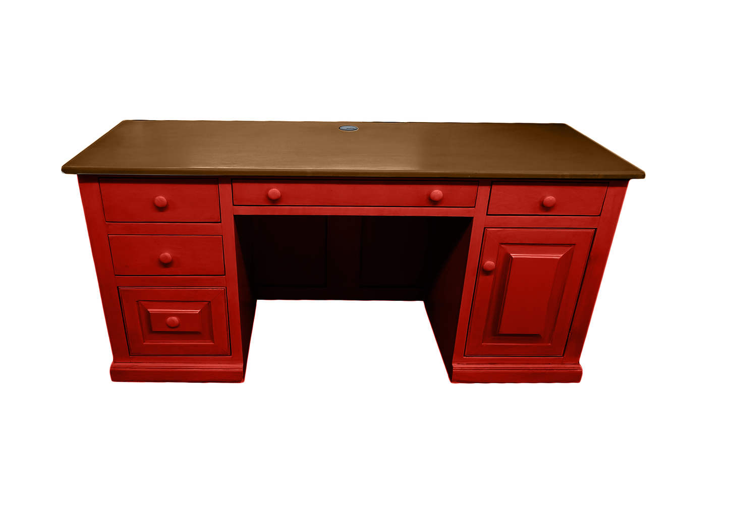 Traditional Solid Wood Executive Desk with CPU Storage
