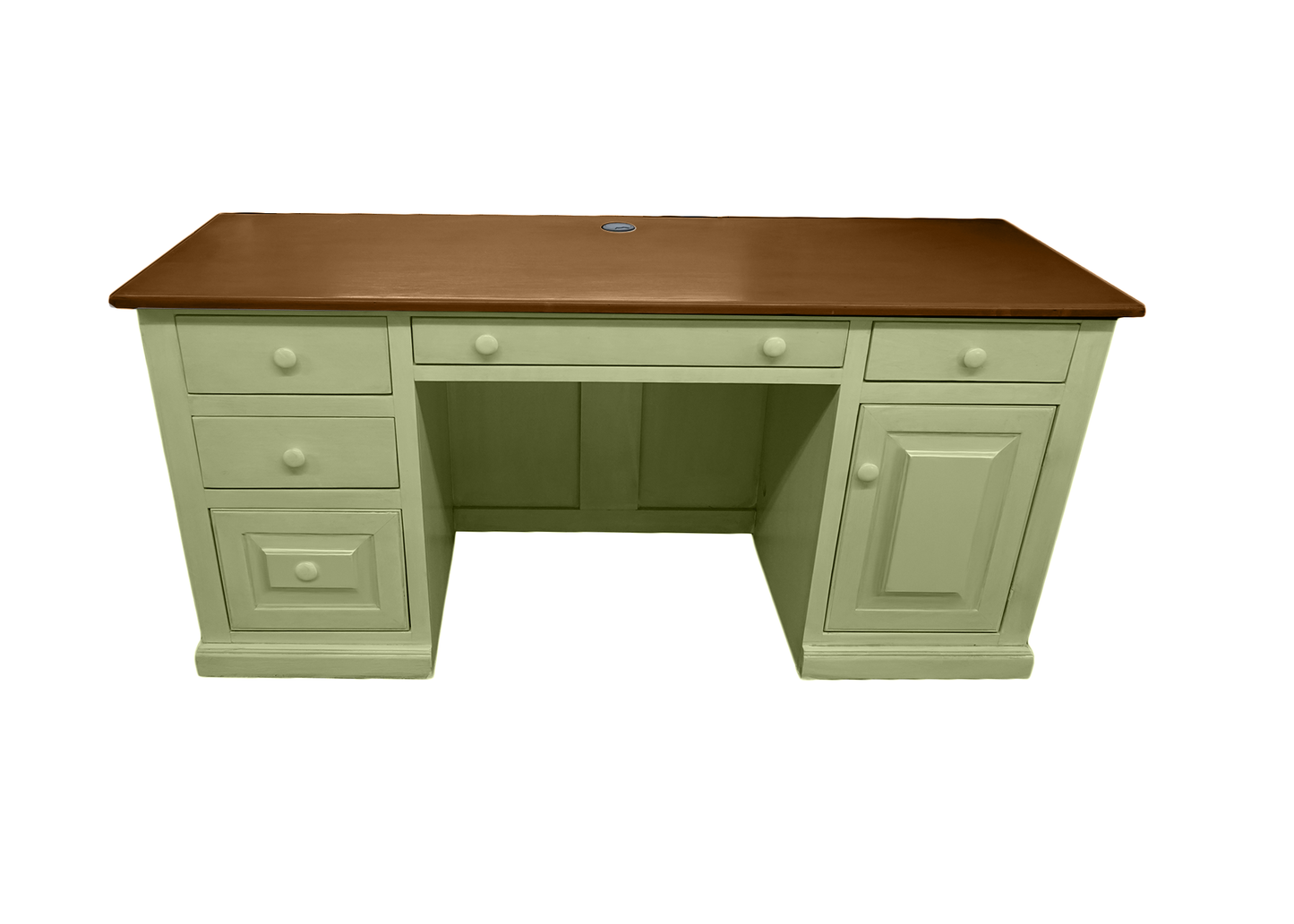 Traditional Solid Wood Executive Desk with CPU Storage