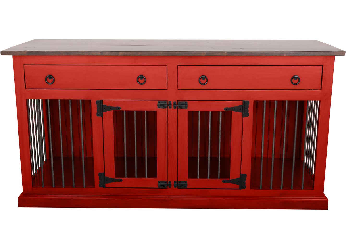 Modern Solid Wood Pet Kennel with Top Drawers