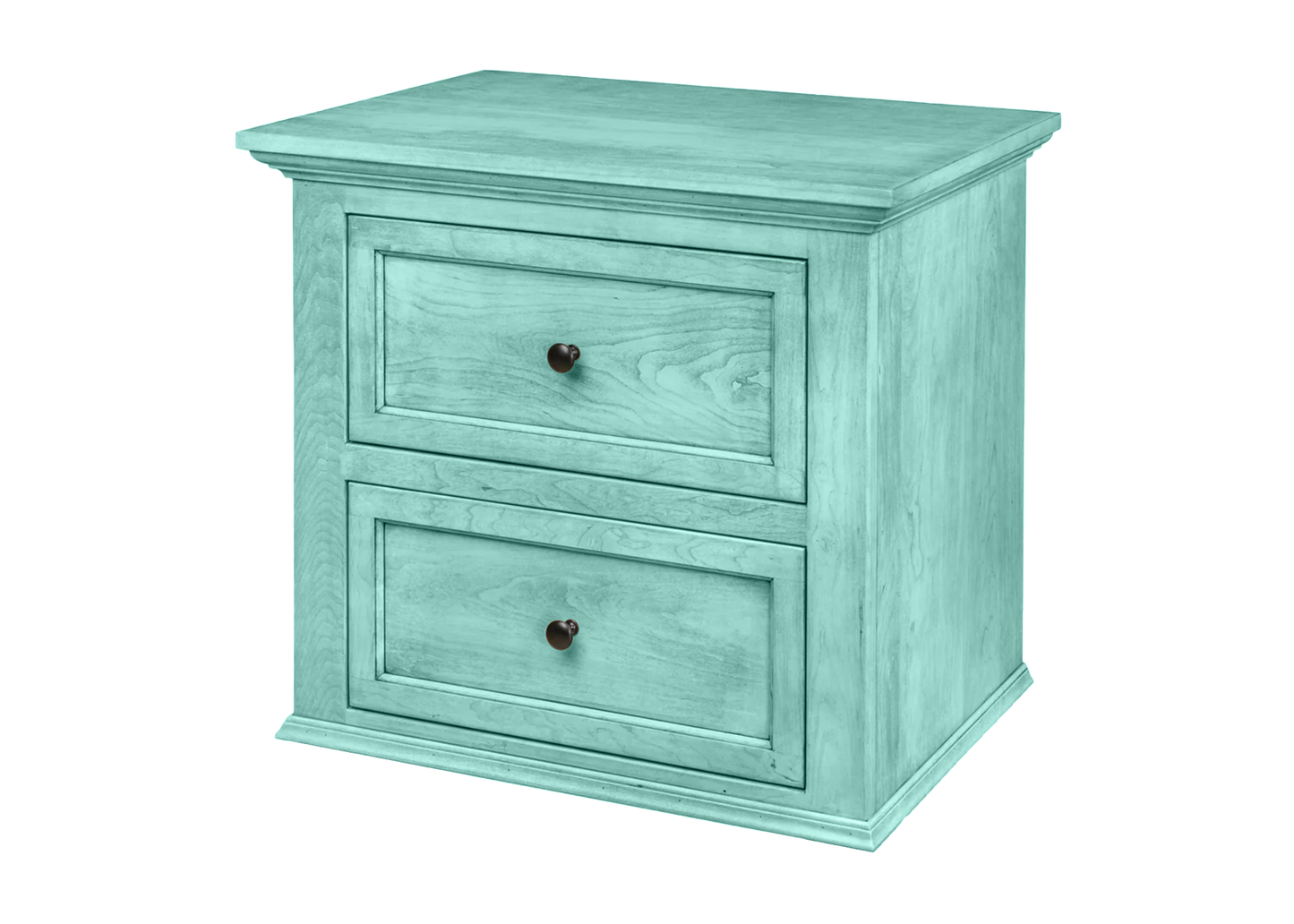 Modern Solid Wood 2-Drawer Nightstand