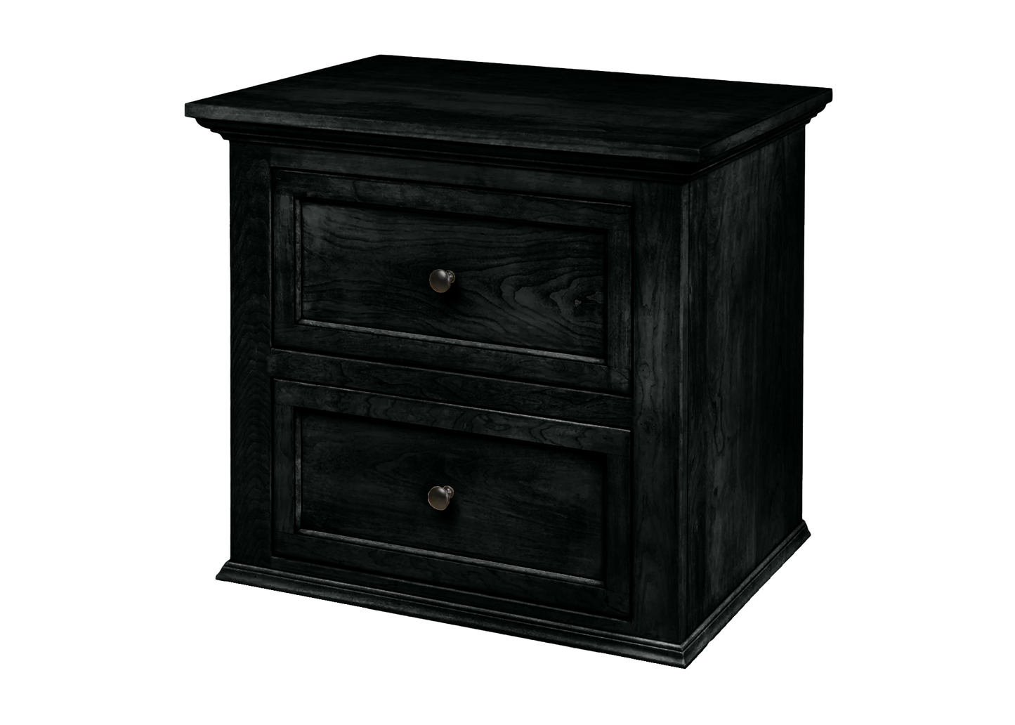 Modern Solid Wood 2-Drawer Nightstand