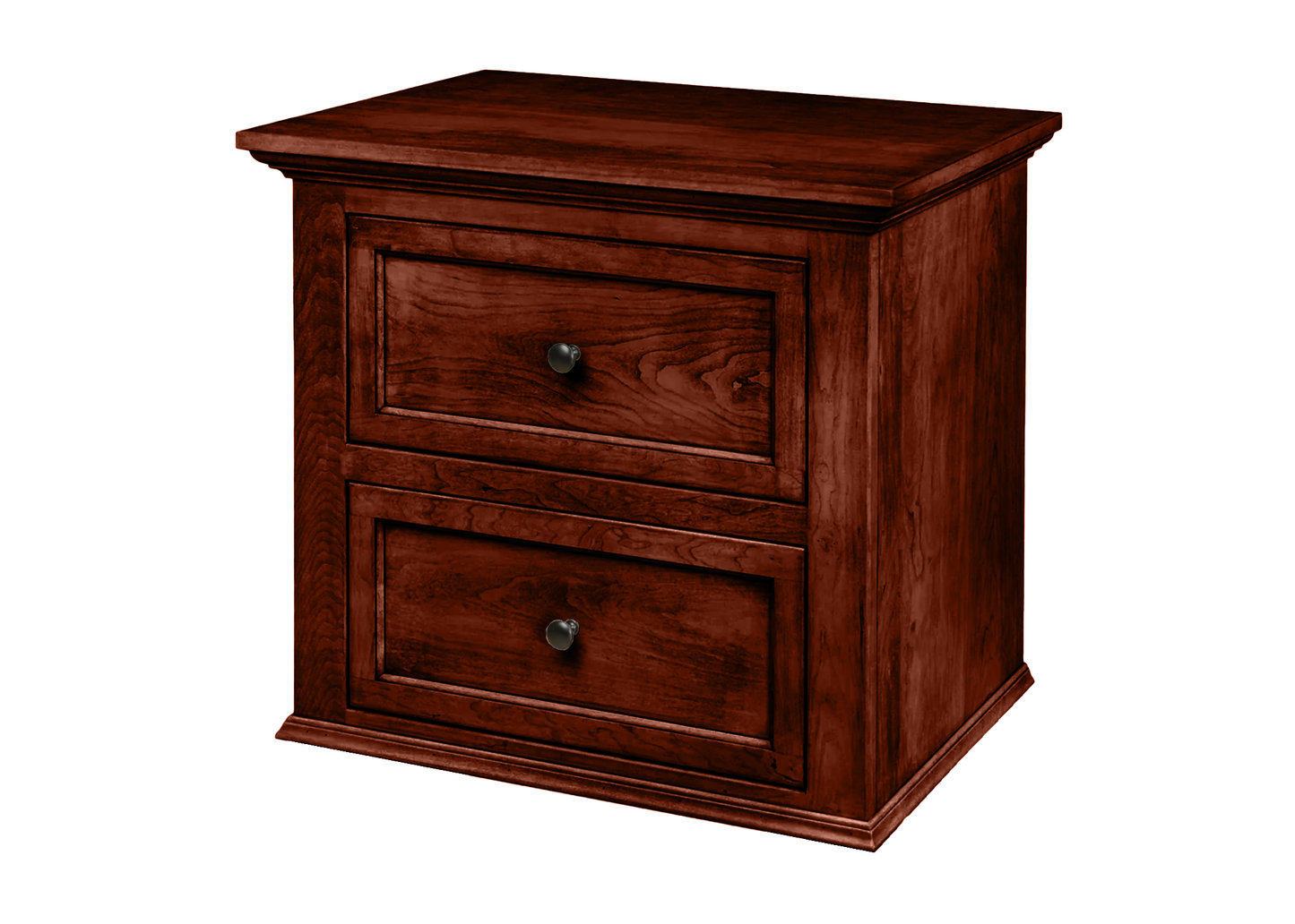 Modern Solid Wood 2-Drawer Nightstand