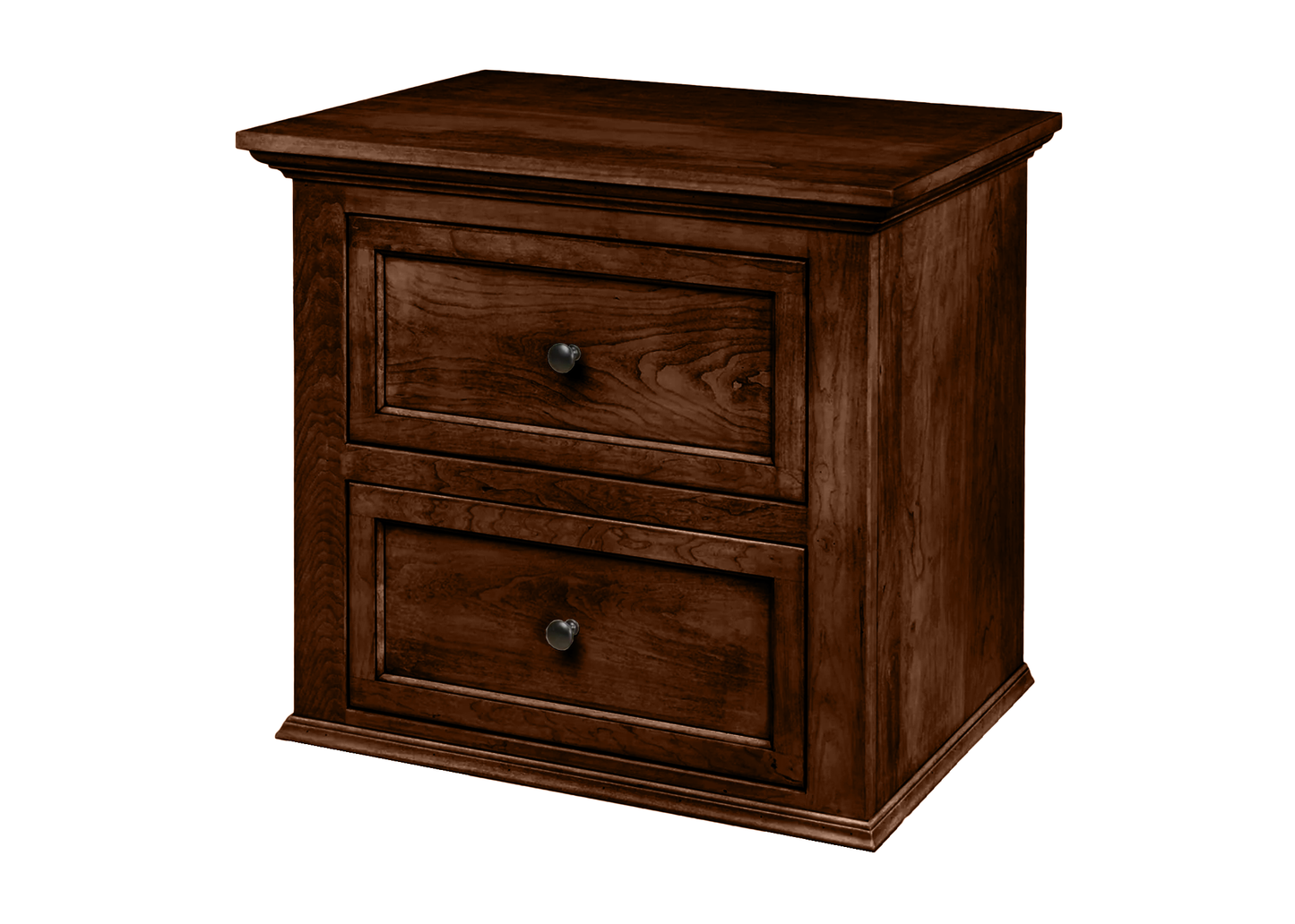 Modern Solid Wood 2-Drawer Nightstand