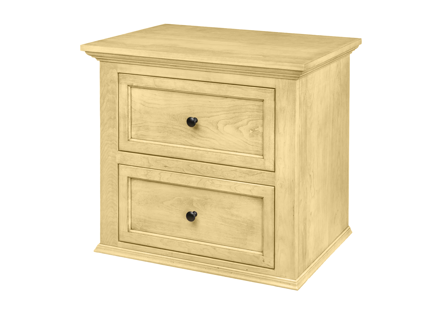 Modern Solid Wood 2-Drawer Nightstand