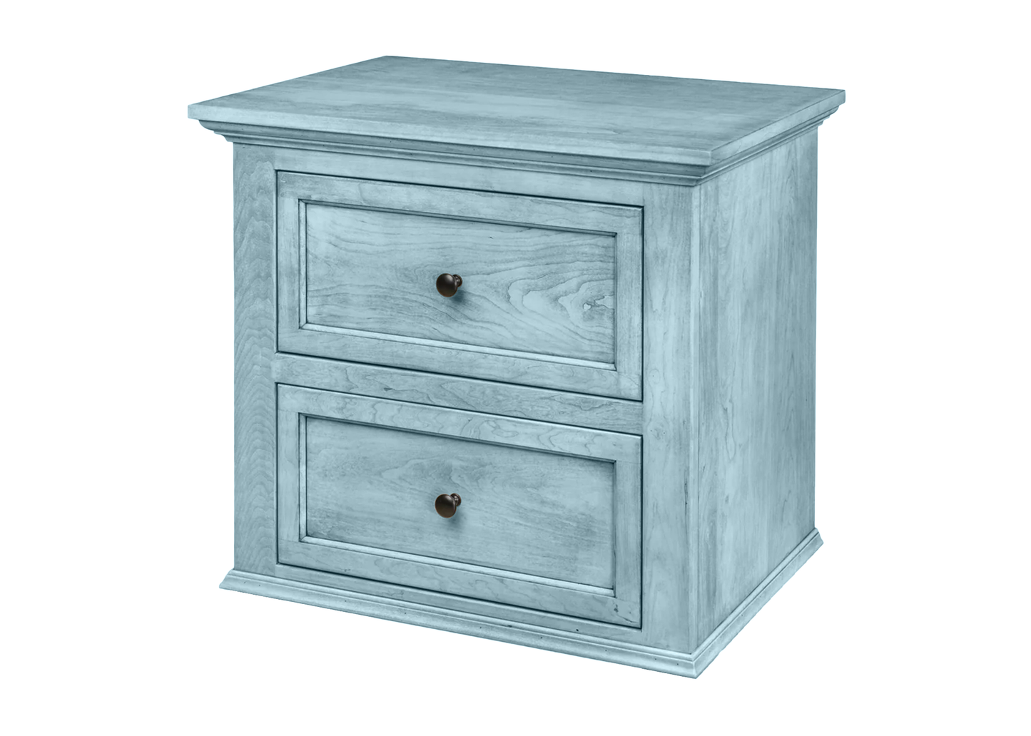Modern Solid Wood 2-Drawer Nightstand