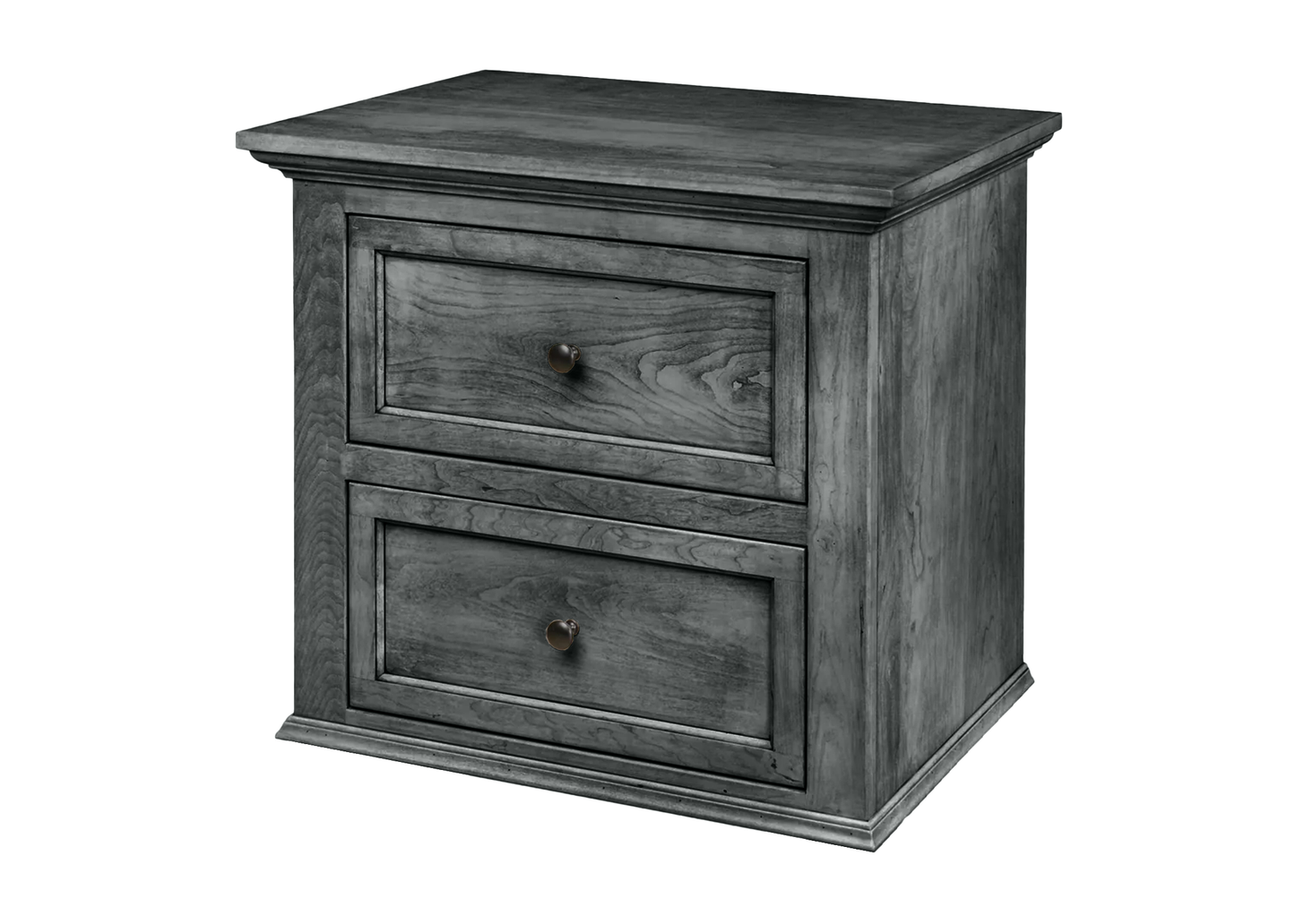Modern Solid Wood 2-Drawer Nightstand