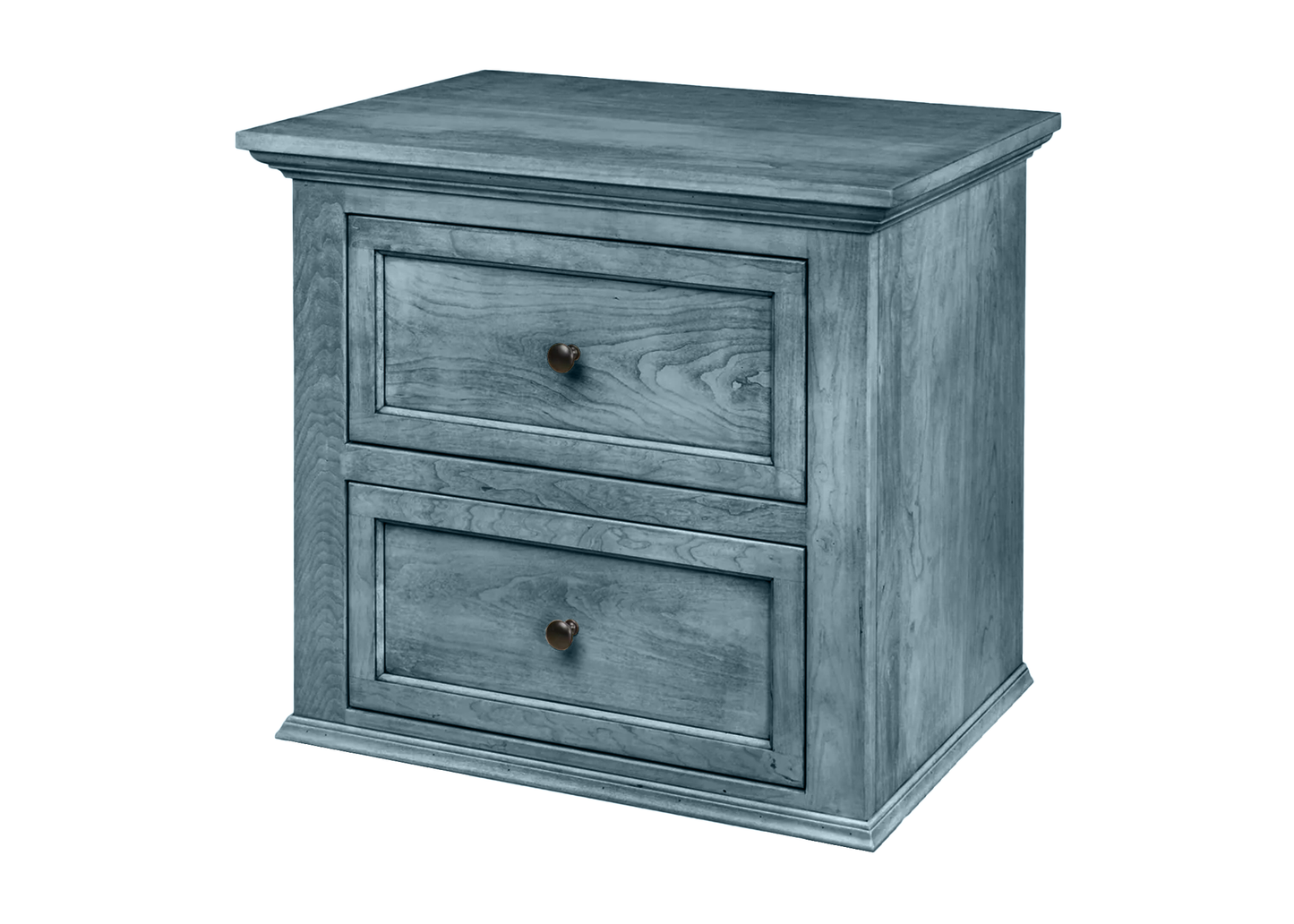 Modern Solid Wood 2-Drawer Nightstand