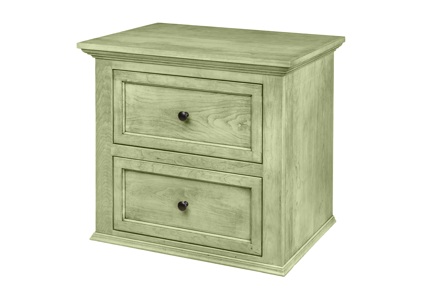 Modern Solid Wood 2-Drawer Nightstand