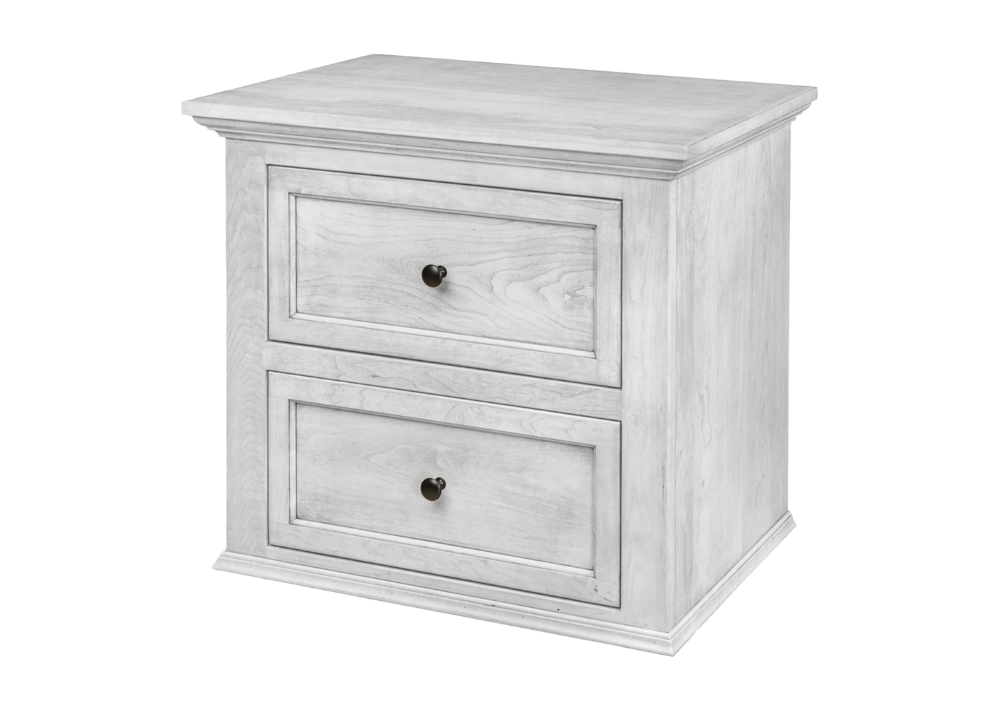 Modern Solid Wood 2-Drawer Nightstand