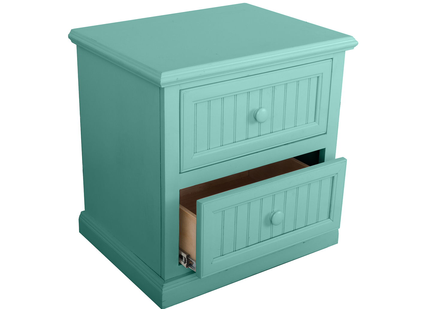 Coastal Solid Wood 2-Drawer Nightstand