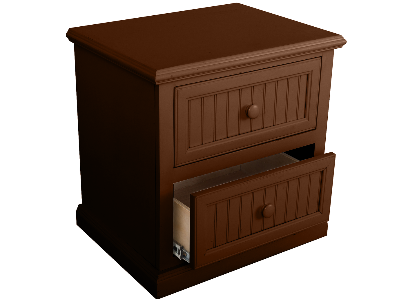 Coastal Solid Wood 2-Drawer Nightstand