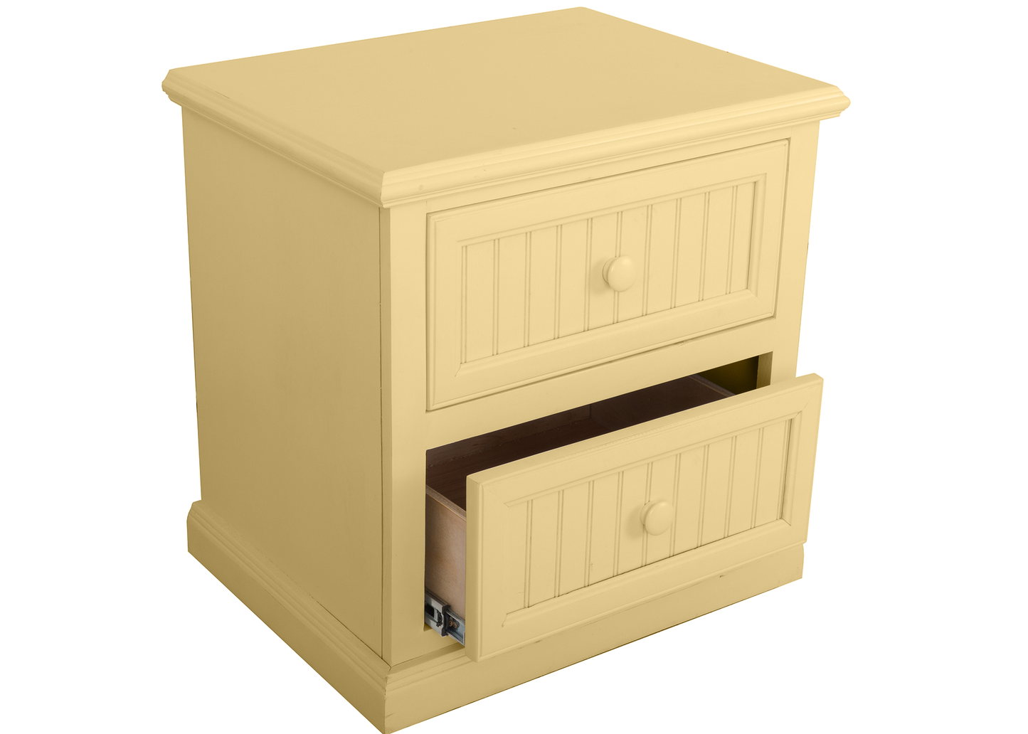 Coastal Solid Wood 2-Drawer Nightstand
