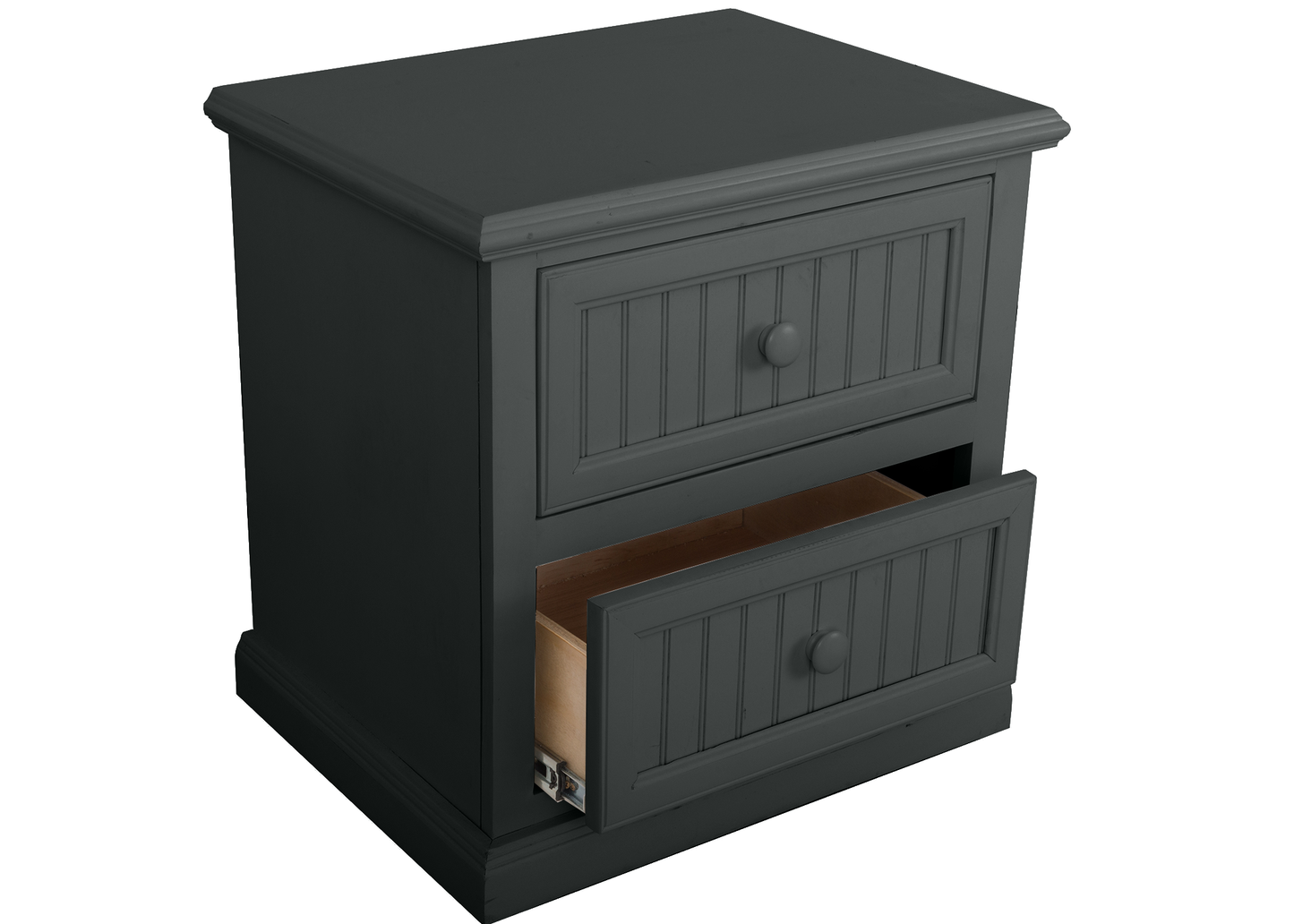 Coastal Solid Wood 2-Drawer Nightstand
