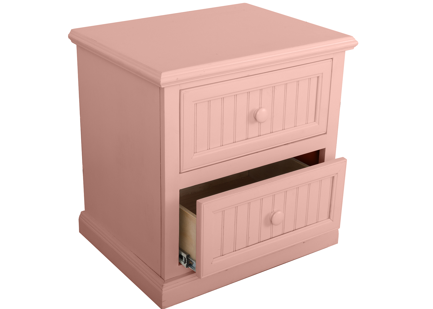 Coastal Solid Wood 2-Drawer Nightstand