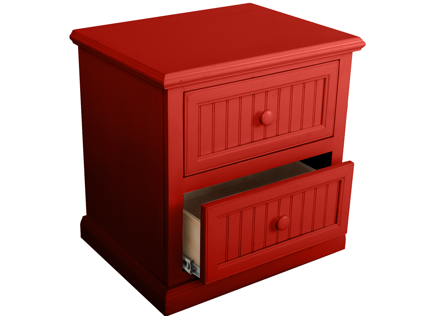 Coastal Solid Wood 2-Drawer Nightstand