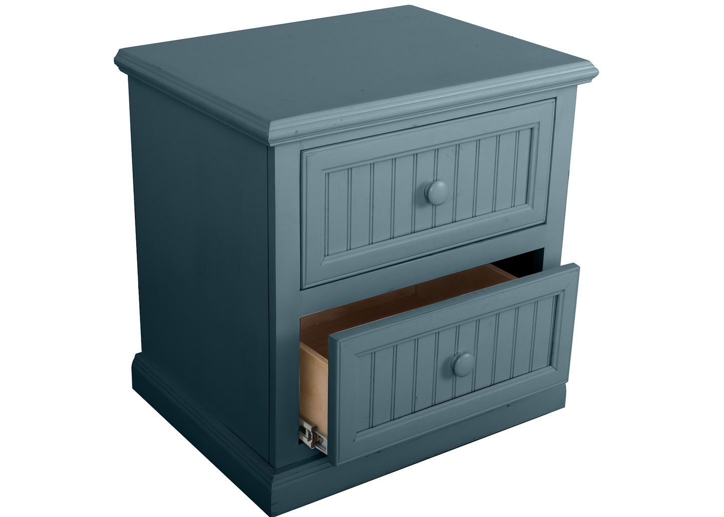 Coastal Solid Wood 2-Drawer Nightstand