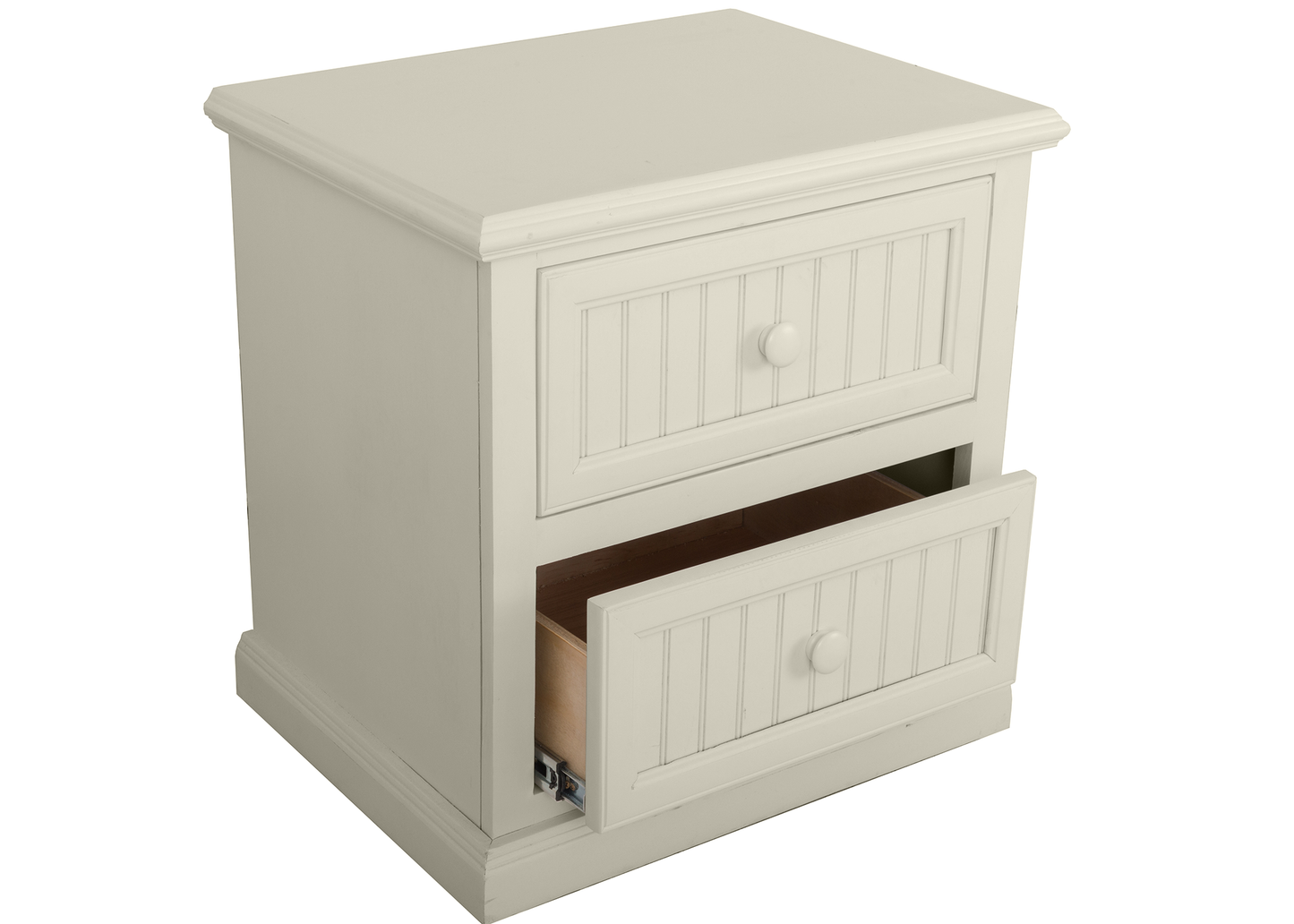 Coastal Solid Wood 2-Drawer Nightstand