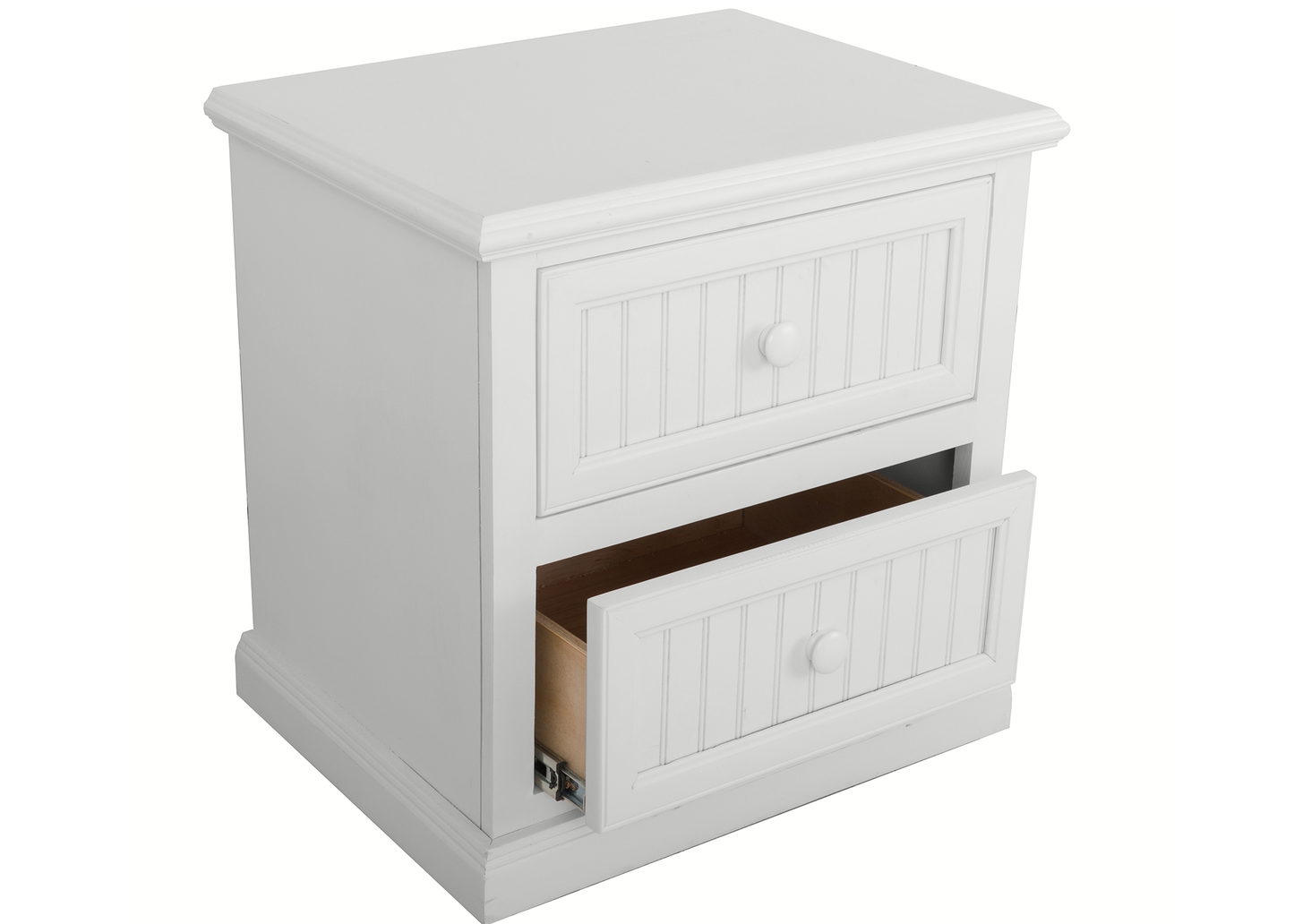 Coastal Solid Wood 2-Drawer Nightstand