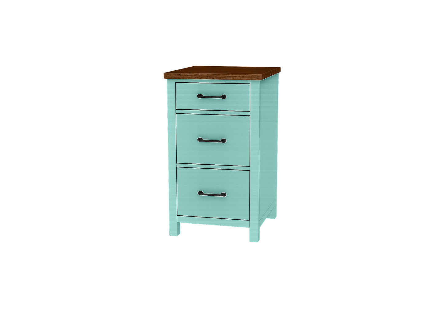 Modern Solid Wood Two Tone File Cabinet