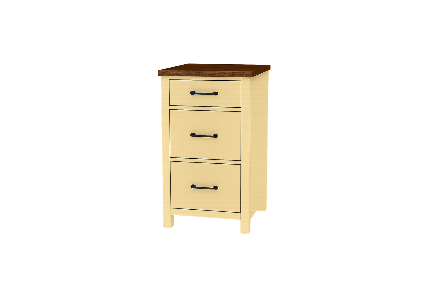 Modern Solid Wood Two Tone File Cabinet