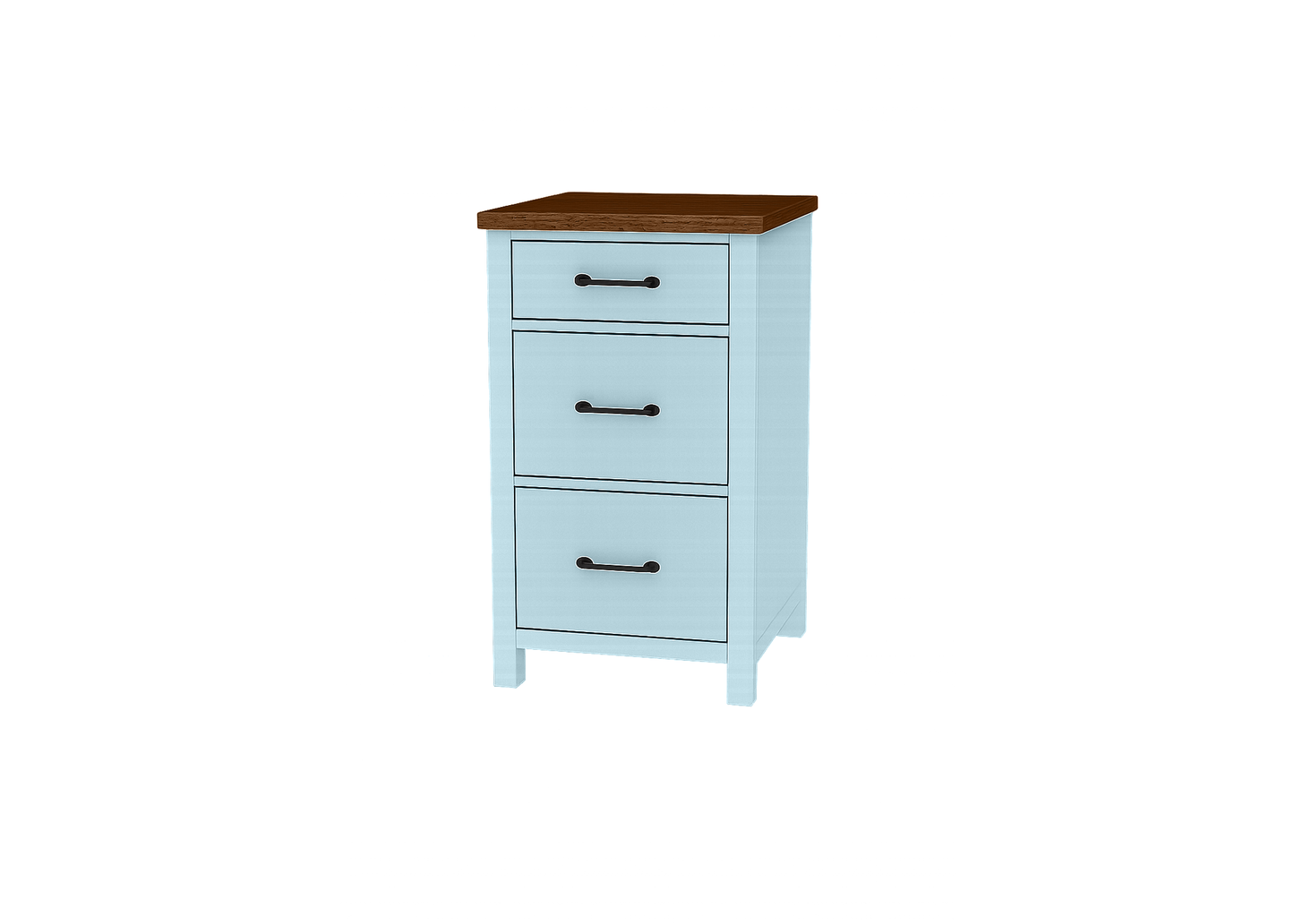 Modern Solid Wood Two Tone File Cabinet