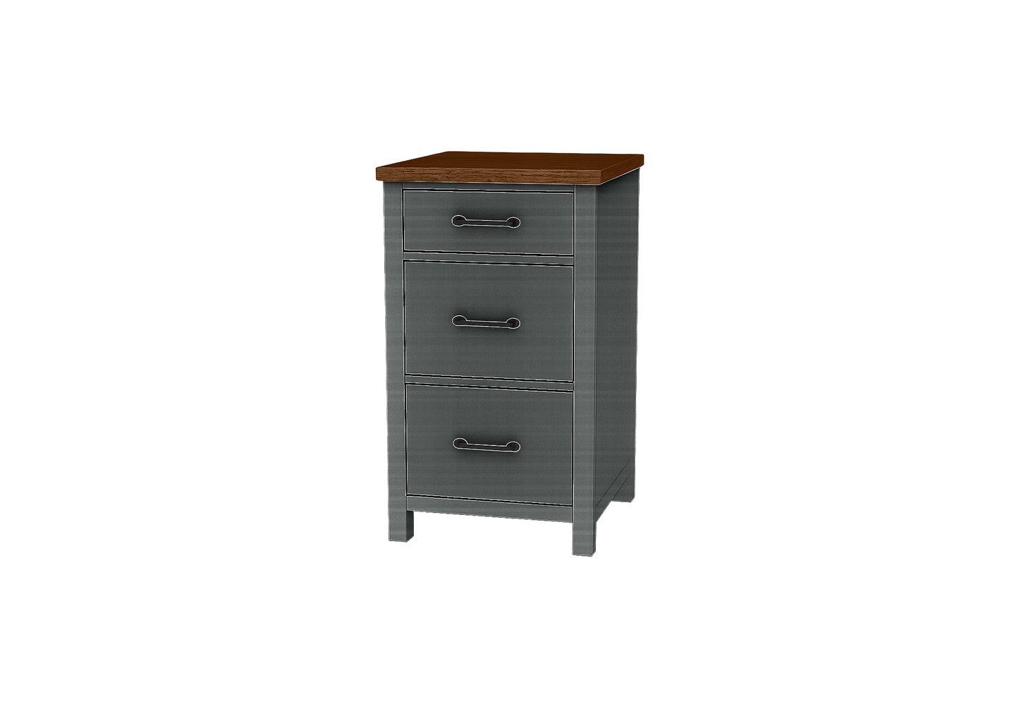 Modern Solid Wood Two Tone File Cabinet