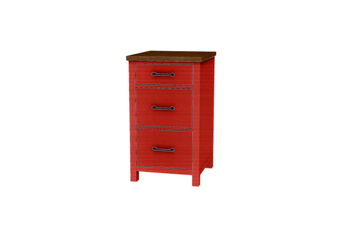 Modern Solid Wood Two Tone File Cabinet
