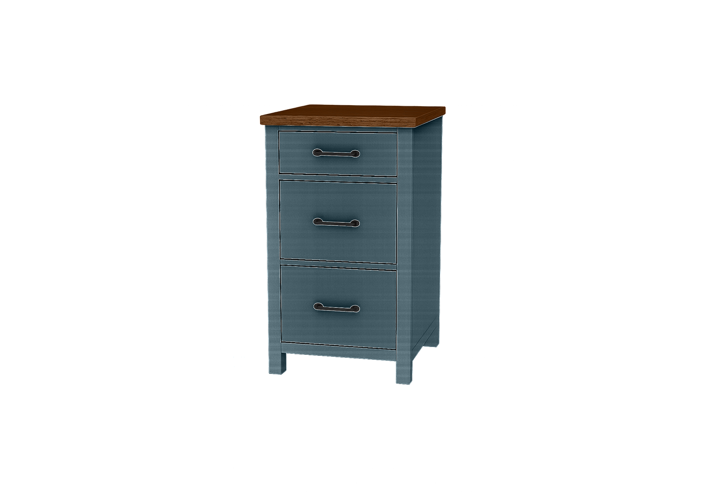 Modern Solid Wood Two Tone File Cabinet