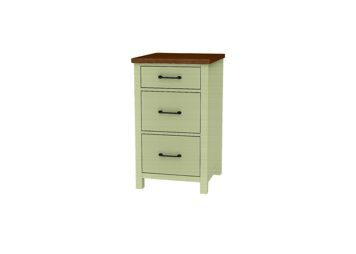 Modern Solid Wood Two Tone File Cabinet