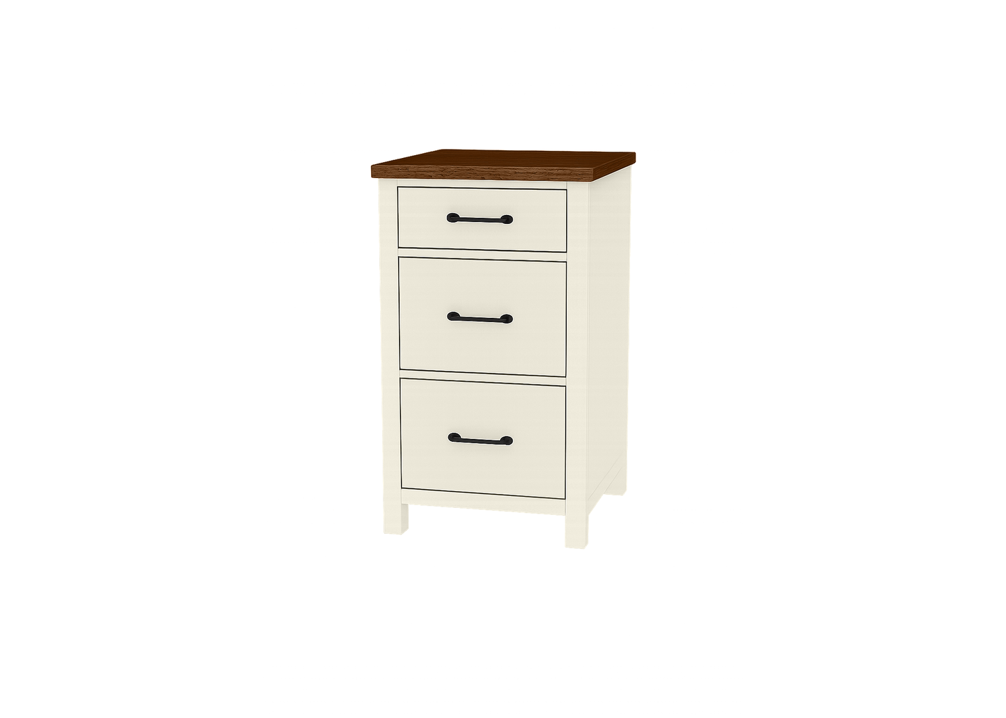 Modern Solid Wood Two Tone File Cabinet