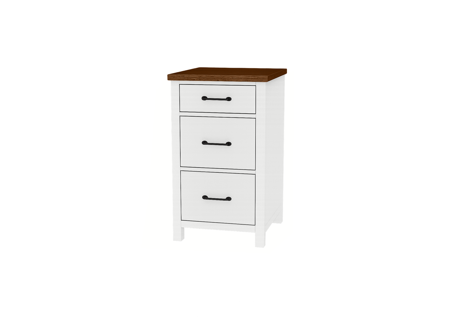 Modern Solid Wood Two Tone File Cabinet