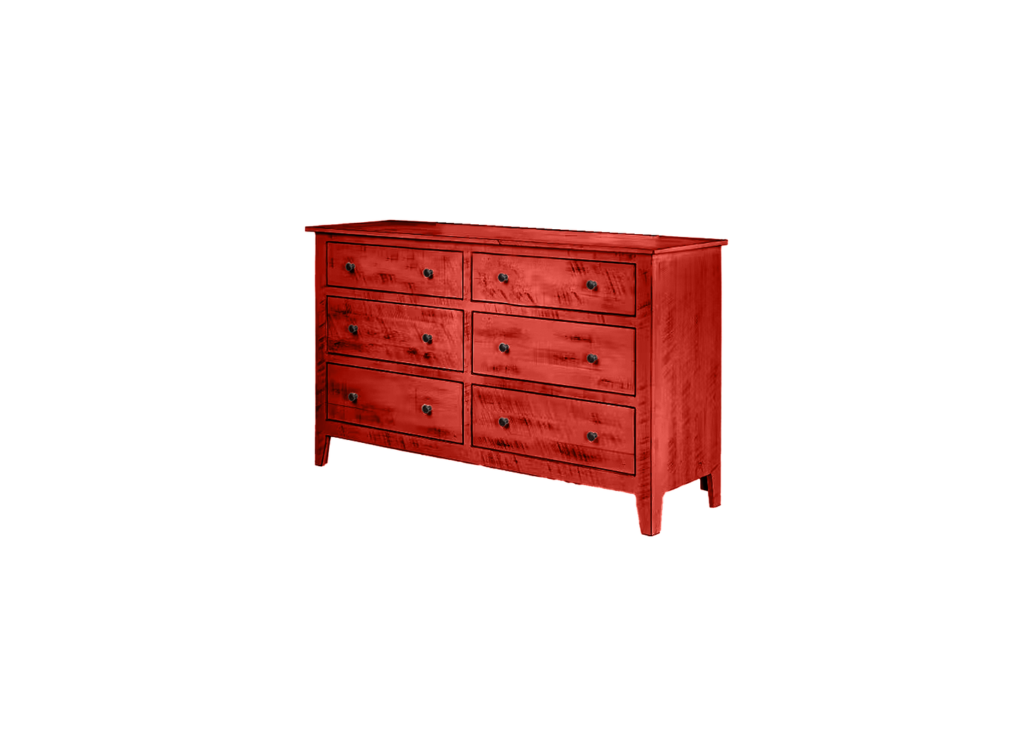 Farmhouse Solid Wood 6 Drawer Dresser