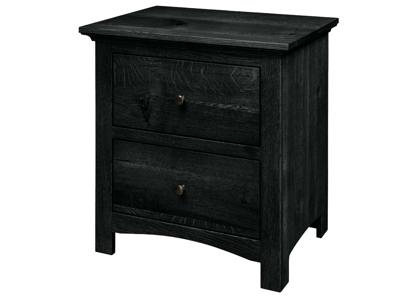 Mission Solid Oak 2-Drawer Nightstand