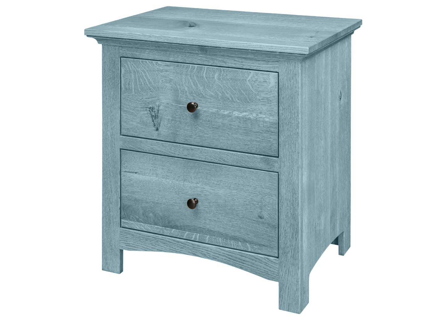 Mission Solid Oak 2-Drawer Nightstand