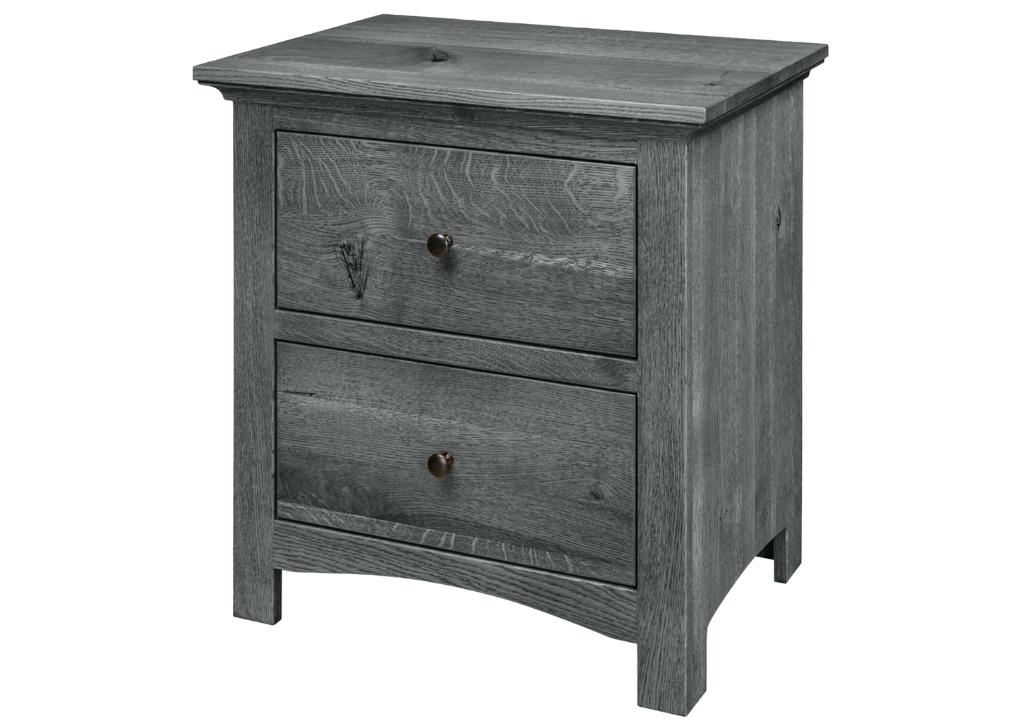 Mission Solid Oak 2-Drawer Nightstand