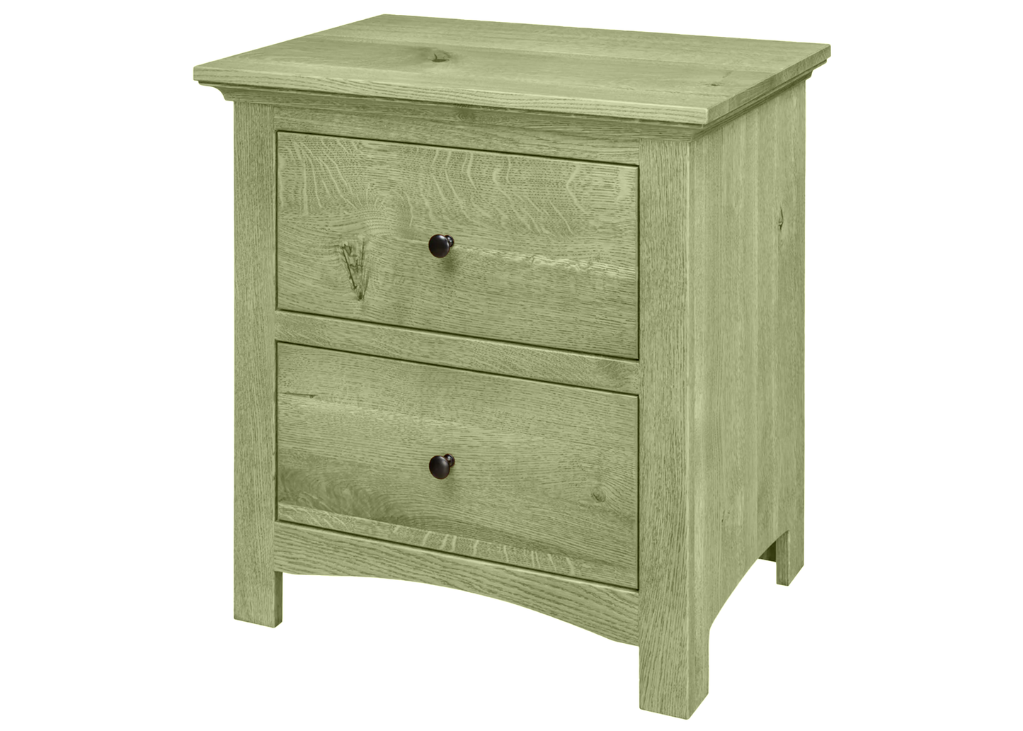 Mission Solid Oak 2-Drawer Nightstand