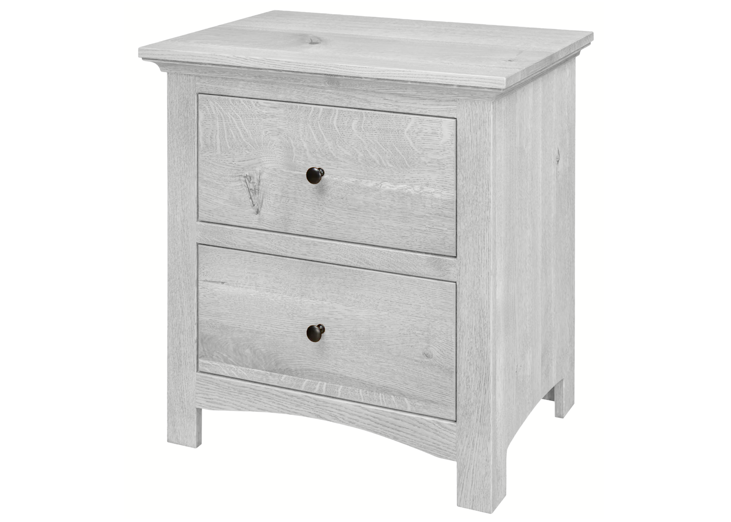 Mission Solid Oak 2-Drawer Nightstand
